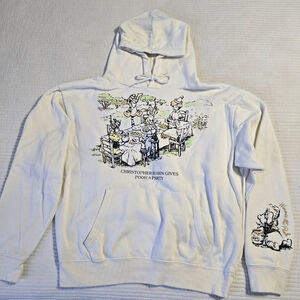 Women's Disney Winnie the Pooh Christopher Robin Cream Hoodie M